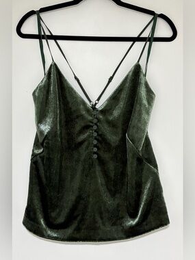 W by Worth Green Velour Sleeveless Women’s Blouse Size 12 NWT